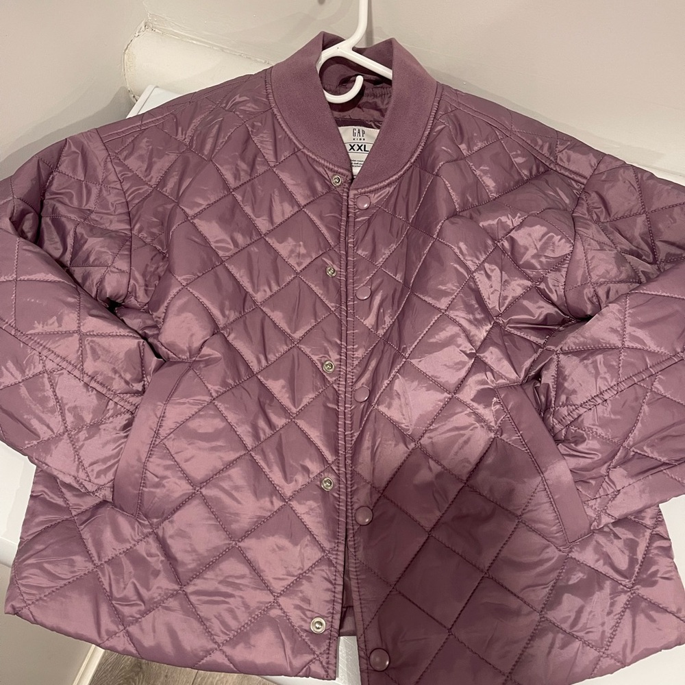 GAP kids Purple Puffer Jacket with Quilted Design
